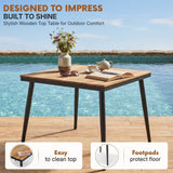 5-Piece Outdoor Patio Dining Set With Wooden Tabletop