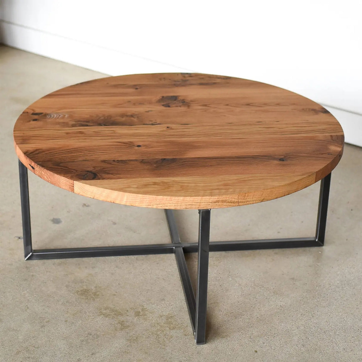 Sheesham Wood Top Round Coffee Table