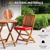Acacia Wood Foldable Outdoor Bistro Set – 2 Chairs & Round Table
