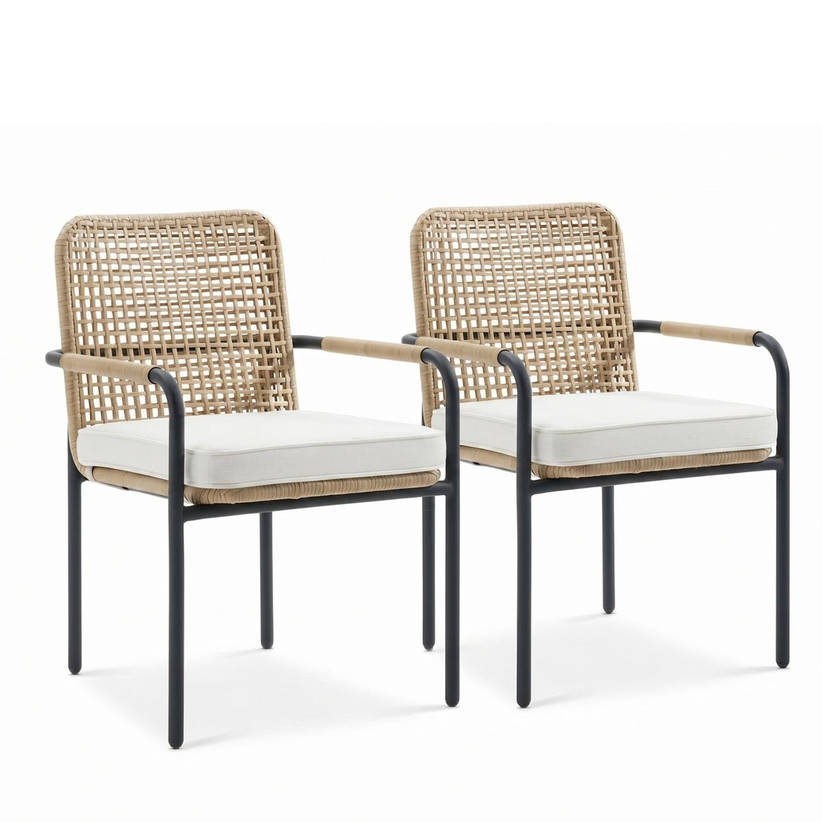2-Piece Outdoor Rattan Wicker Patio Chairs