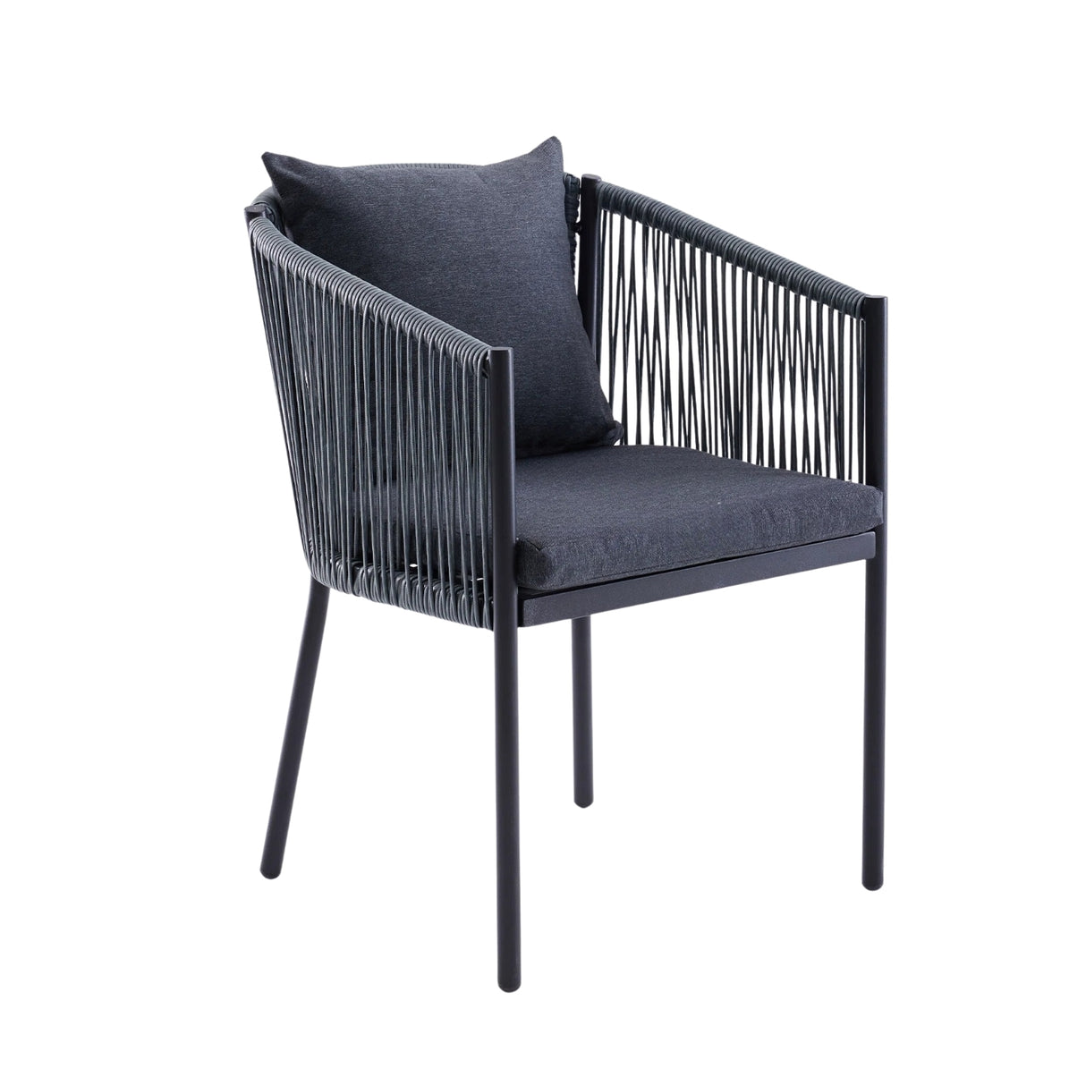 2-Piece Outdoor Rope Patio Dining Chairs