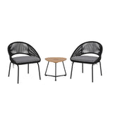 3 Piece Garden Outdoor Rope Patio Set