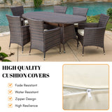 7-Piece Outdoor Rattan Wicker Dining Table Set