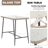 Premium Outdoor Rope 5-Piece Bar Set With a High-Top Table