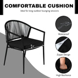 3 Piece Garden Outdoor Rope Patio Set