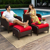 Outdoor 4 Piece Patio Wicker Furniture Set