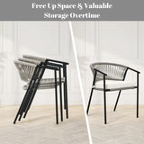 4-Piece Outdoor Rope Patio Dining Chairs