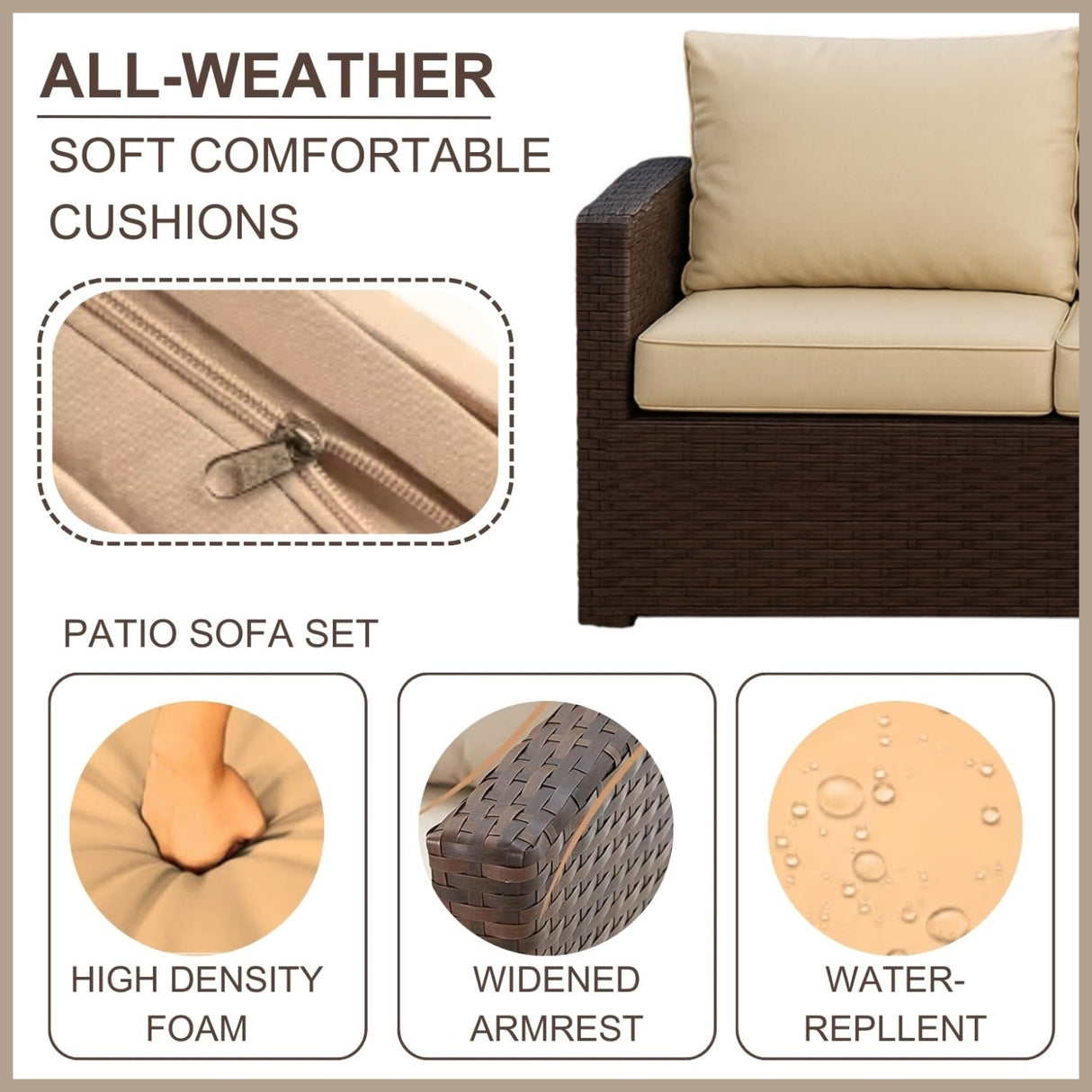 Outdoor 7-Seater Wicker Sectional Sofa Set