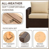 Outdoor 7-Seater Wicker Sectional Sofa Set