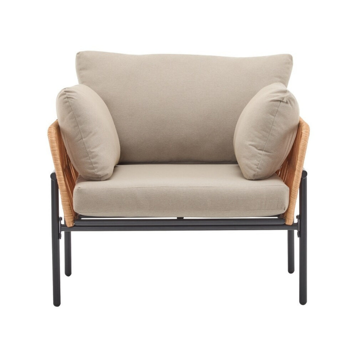 Outdoor Rope 2-Piece Single Seater Sofa (Beige & Cream)