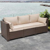 3-Seater Outdoor Rattan Wicker Patio Sofa