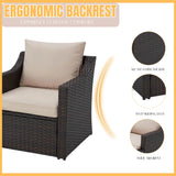 Outdoor Wicker 5-Piece Patio Sofa Set