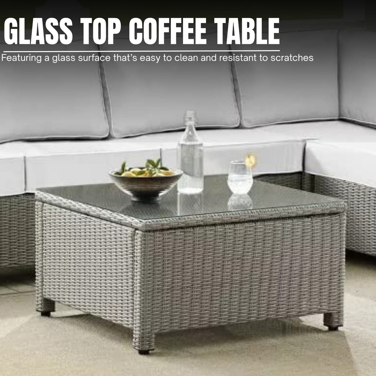 L-Shape Outdoor Wicker Sofa Set