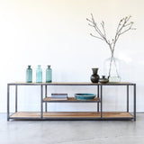 Sheesham Wood Top Open Media Console Table