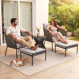Outdoor 5 Piece Rope Patio Sofa Set (Grey)