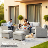 7 Piece Outdoor Wicker Conversation Furniture Set