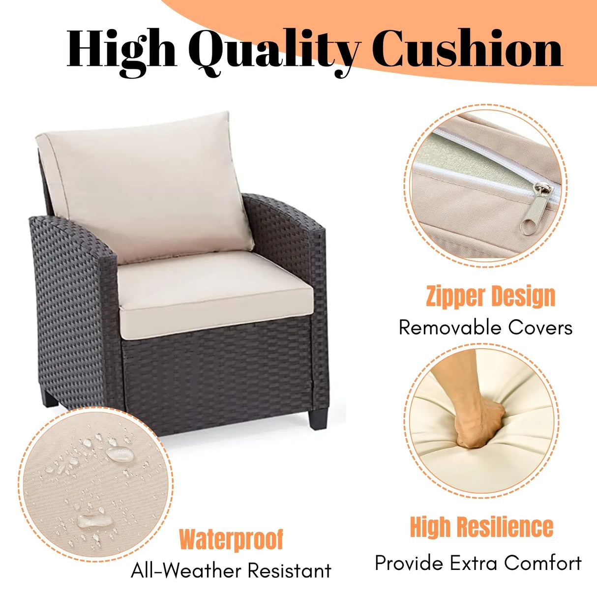 3-Piece Outdoor Rattan Wicker Patio Set