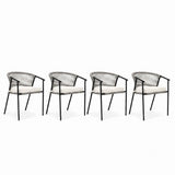 4-Piece Outdoor Rope Patio Dining Chairs