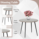 5-Piece Outdoor Rope Patio Dining Set With Glass Top Table