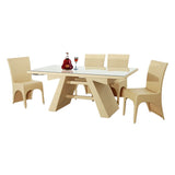 5-Piece Outdoor Patio Dining Set With Rattan Chairs
