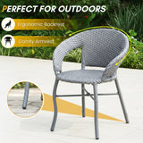 5-Piece Outdoor Rattan Wicker Patio Bistro Set