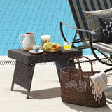 Outdoor Rattan Wicker Foldable Table