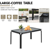 Outdoor Rope 5-Seater Sofa Set With Glass Top Table