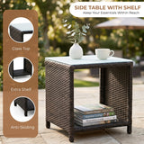 Outdoor 5 Piece Patio Wicker All Weather Sectional Furniture Set