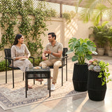 Outdoor Rope Planter Set of 2 (Black)