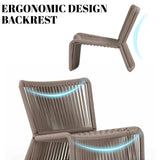 3-Piece Outdoor Beige Rope Patio Set