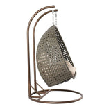 Double Seater Hanging Swing Chair (Dark Brown/Cream)