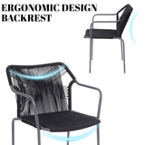 3-Piece Outdoor Grey Rope Patio Set