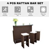 3-Seater Outdoor Rattan Wicker Bar Set