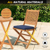 Acacia Wood Foldable Outdoor Bistro Set – 2 Chairs & Round Table
