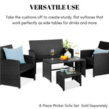 Set of 2 Wicker Ottomans, Multipurpose Outdoor Furniture
