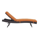 Outdoor Rattan Wicker Chaise Lounger For Poolside