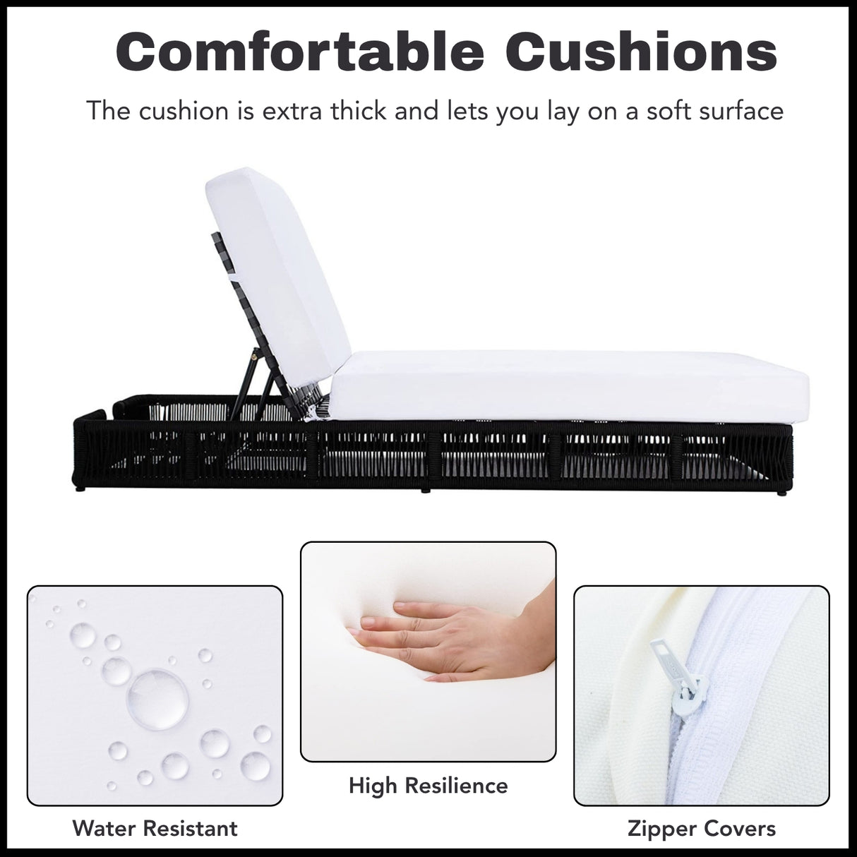 Outdoor All-Weather Rope Lounger with Cushions