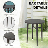 5 Piece Outdoor Wicker Bar Set with High Top Table