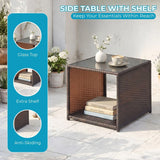 Outdoor 5 Piece Patio Wicker Furniture Set