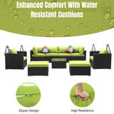 6-Piece Outdoor Conversation Set (Black/Green)