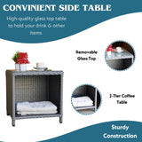 Outdoor 5 Piece Patio Wicker All Weather Sectional Furniture Set