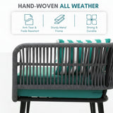 Outdoor 4-Seater Rope Conversation Set(Grey & Sky-blue)