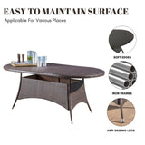 Outdoor All-Weather Resistant Rattan Wicker 7-Piece Dining Set