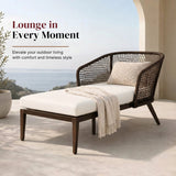 Outdoor Single Seater Patio Daybed with Handwoven Rope