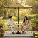 Outdoor Wicker 3-Piece Patio Set with Outdoor Umbrella