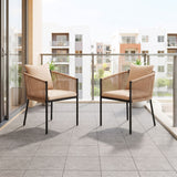 2-Piece Outdoor Rope Patio Dining Chairs