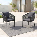2-Piece Outdoor Rope Patio Dining Chairs