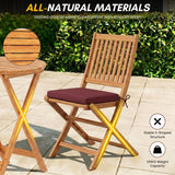 Acacia Wood Foldable Outdoor Bistro Set – 2 Chairs & Round Table