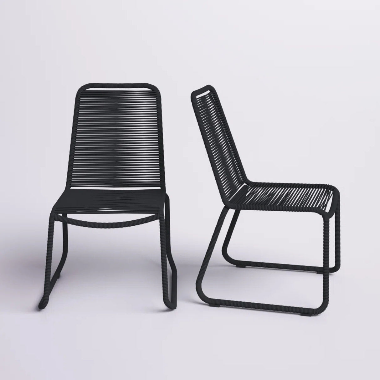 2-Piece Outdoor Rope Patio Dining Chairs