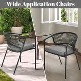 4-Piece Outdoor Rope Patio Dining Chairs